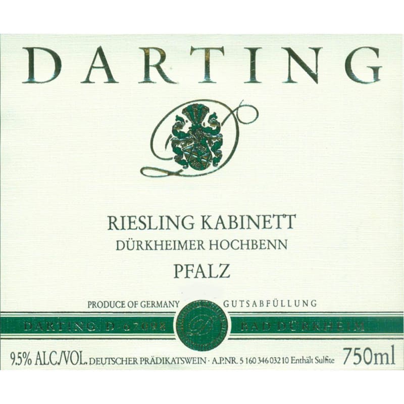 Weingut Darting Durkheimer Hochbenn Riesling Kabinett 2015 Front Label