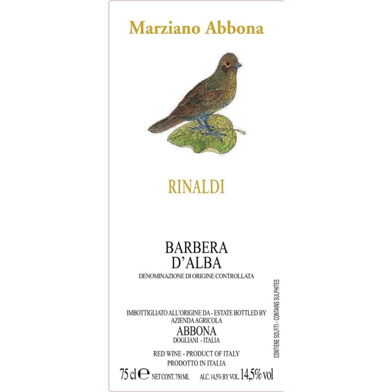 Abbona Rinaldi Barbera d'Alba 2014 Front Label