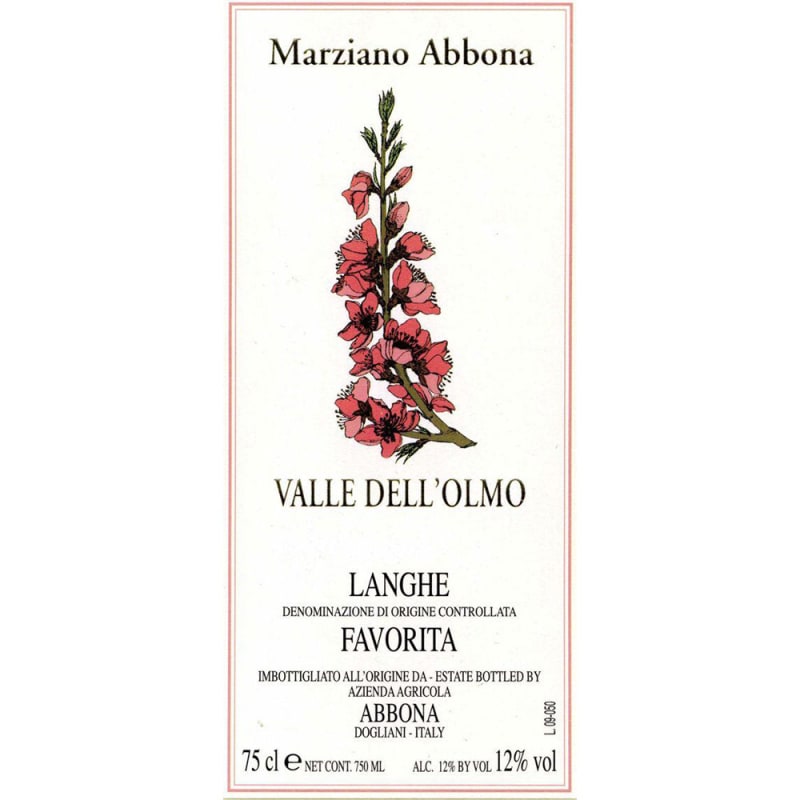 Abbona Favorita Valle Dell'Olmo 2014 Front Label