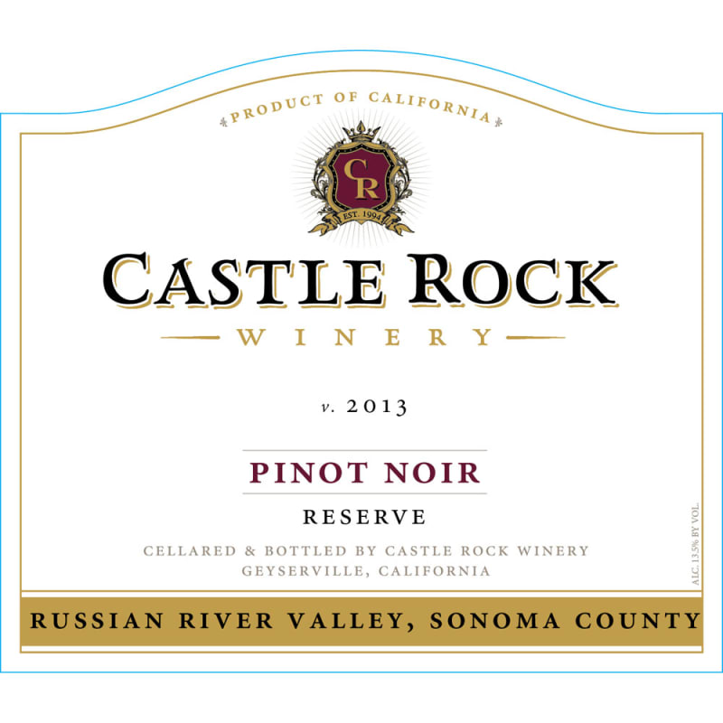 Castle Rock Russian River Valley Reserve Pinot Noir 2013 Front Label