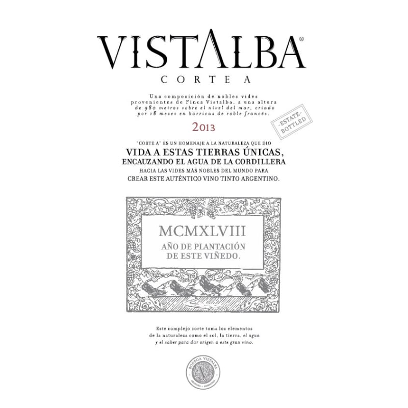Vistalba Corte A 2013 Front Label