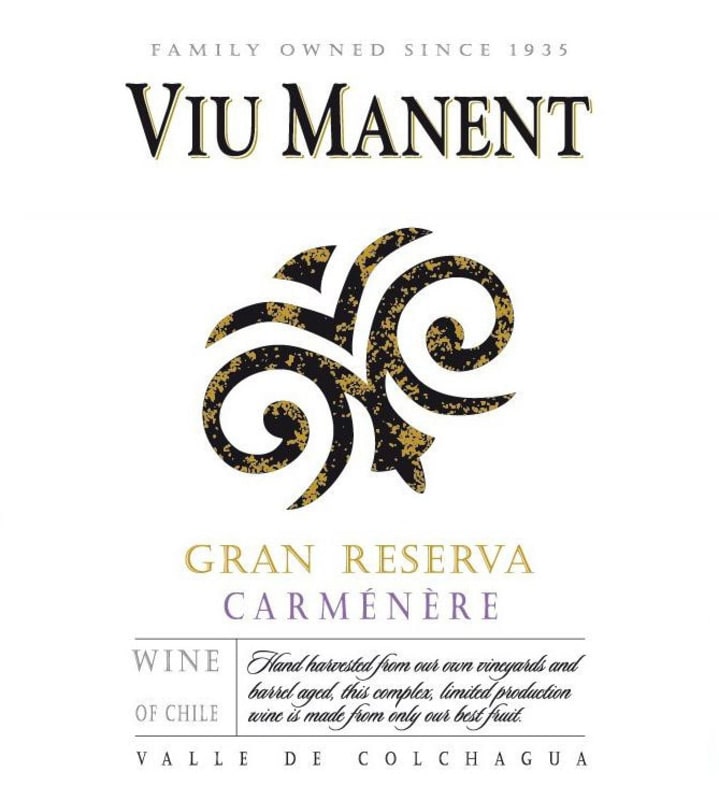 Viu Manent Gran Reserva Carmenere 2012 Front Label