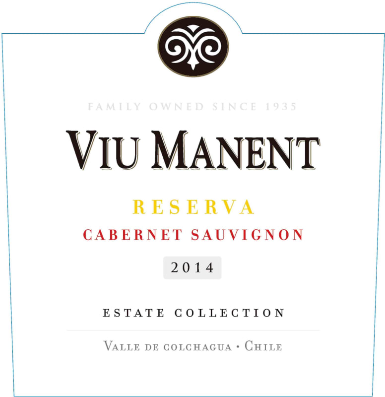 Viu Manent Estate Collection Reserva Cabernet Sauvignon 2014 Front Label