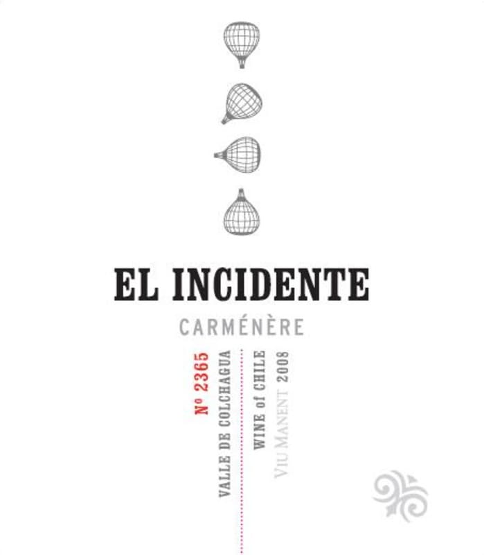 Viu Manent El Incidente Carmenere 2008 Front Label