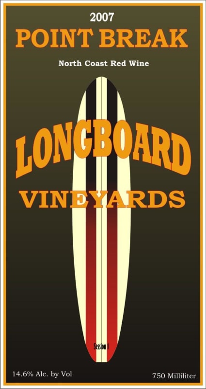 Longboard Point Break Red Blend 2007 Front Label