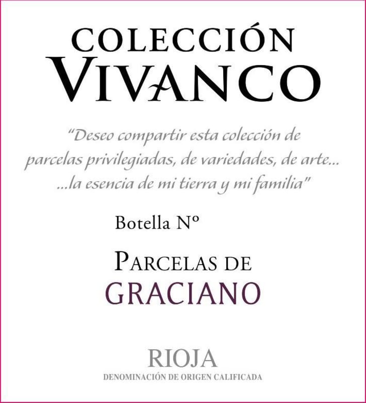 Vivanco Coleccion Vivanco Parcelas de Graciano 2008 Front Label