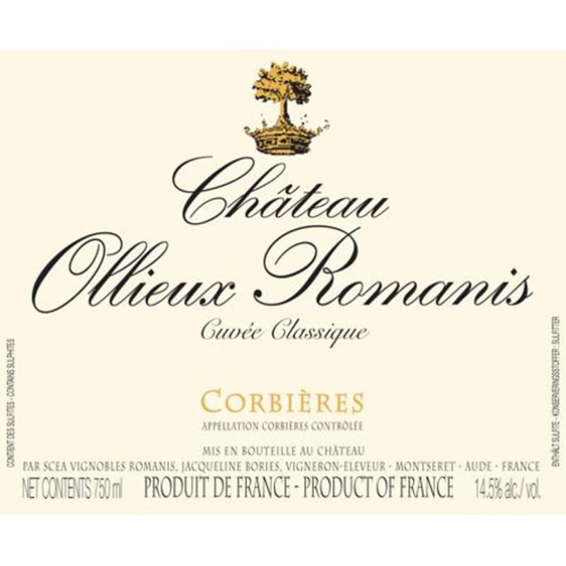 Chateau Ollieux Romanis Cuvee Classique Rouge 2014 Front Label
