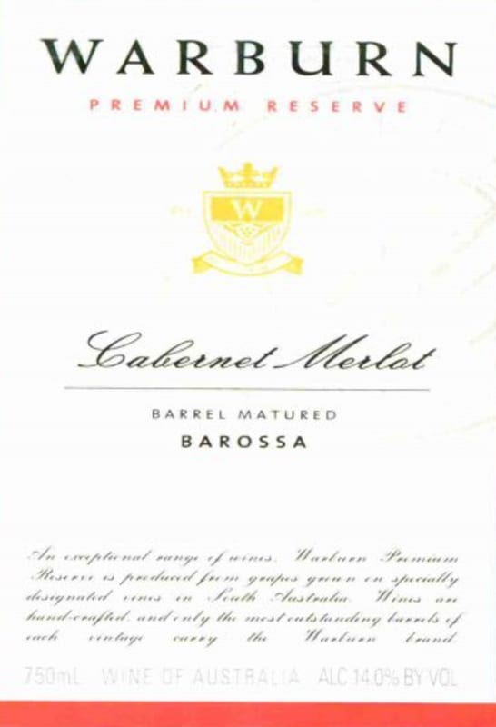 Warburn Premium Reserve Cabernet Merlot 2011 Front Label