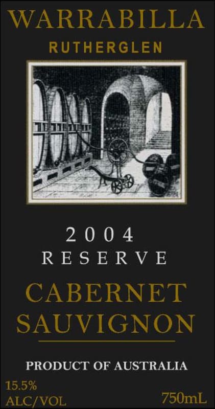 Warrabilla Reserve Cabernet Sauvignon 2004 Front Label