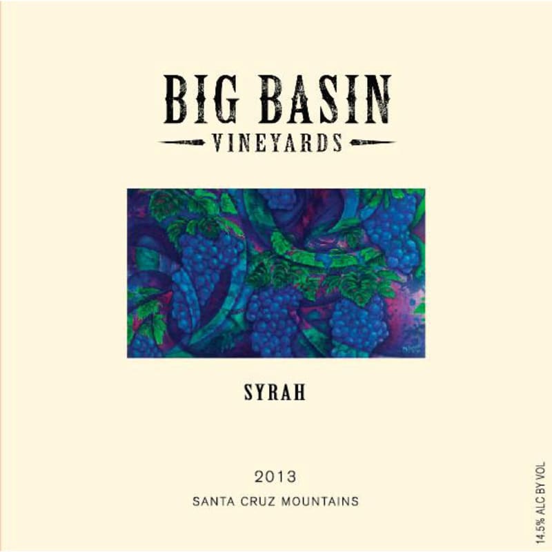 Big Basin Santa Cruz Mountains Syrah 2013 Front Label