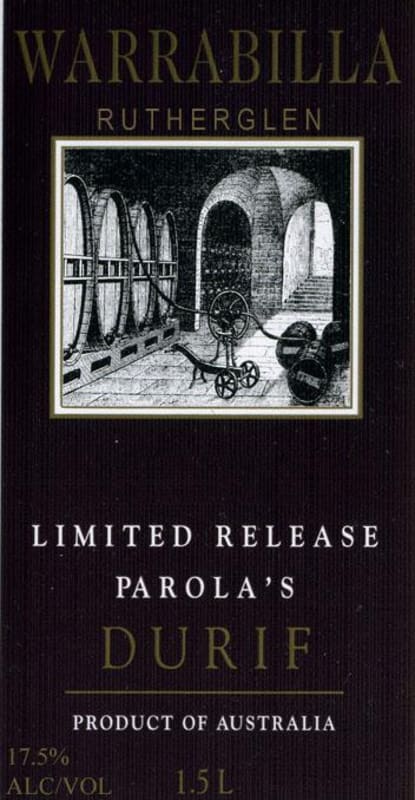 Warrabilla Parola's Limited Release Durif 2009 Front Label