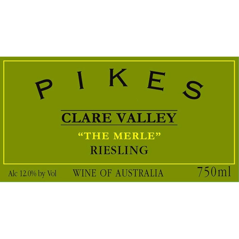 Pikes The Merle Riesling 2013 Front Label