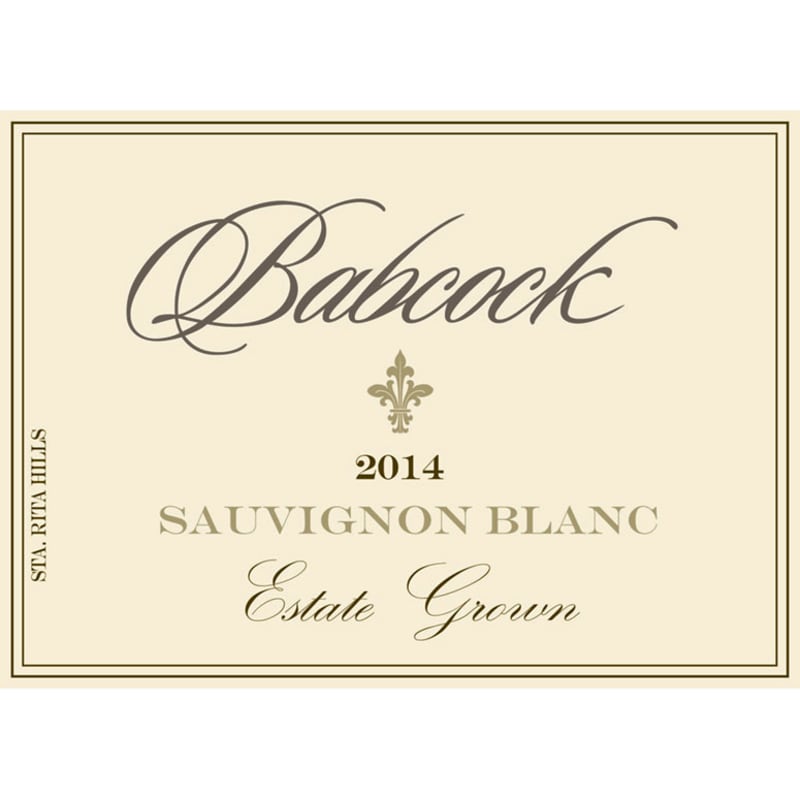Babcock Estate Grown Sauvignon Blanc 2014 Front Label