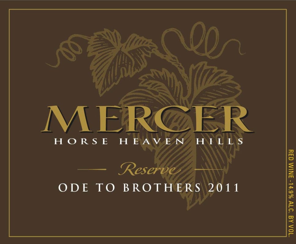 Mercer Estates Ode to Brothers Red 2011 Front Label