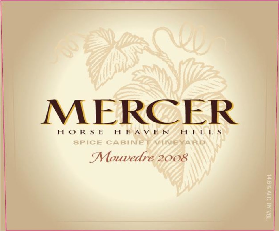 Mercer Estates Spice Cabinet Vineyard Mourvedre 2008 Front Label