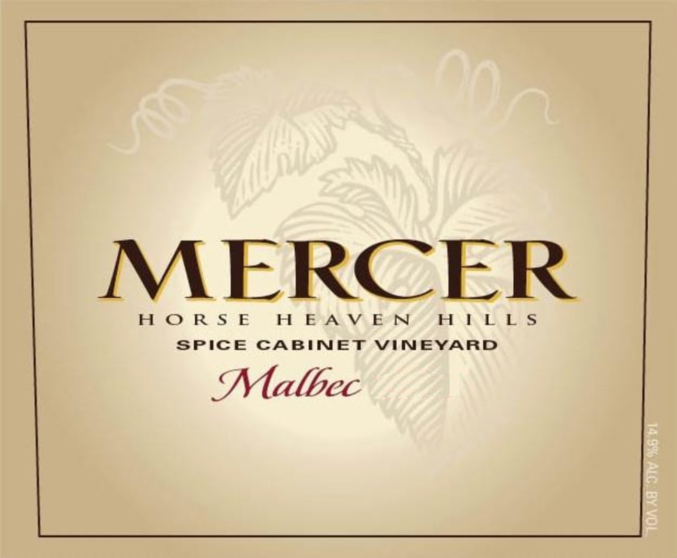 Mercer Estates Spice Cabinet Vineyard Malbec 2012 Front Label