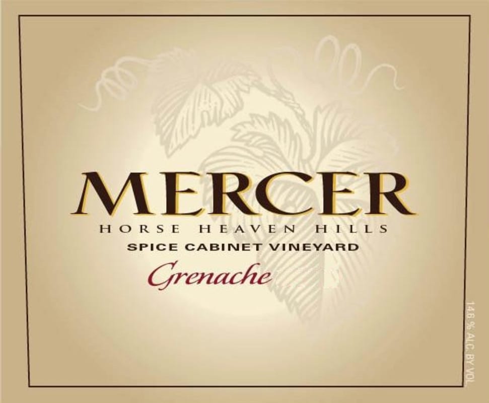 Mercer Estates Spice Cabinet Vineyard Grenache 2012 Front Label