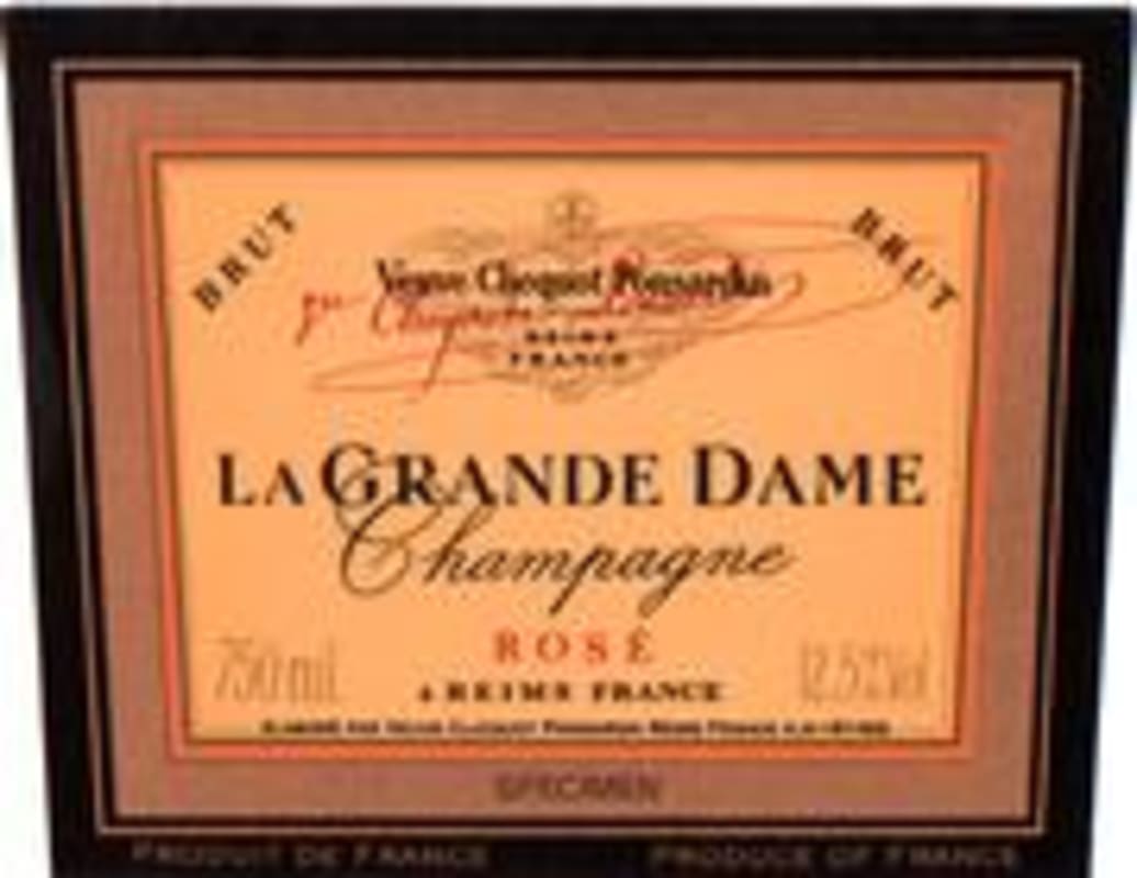 Veuve Clicquot La Grande Dame Rose 1990 Front Label