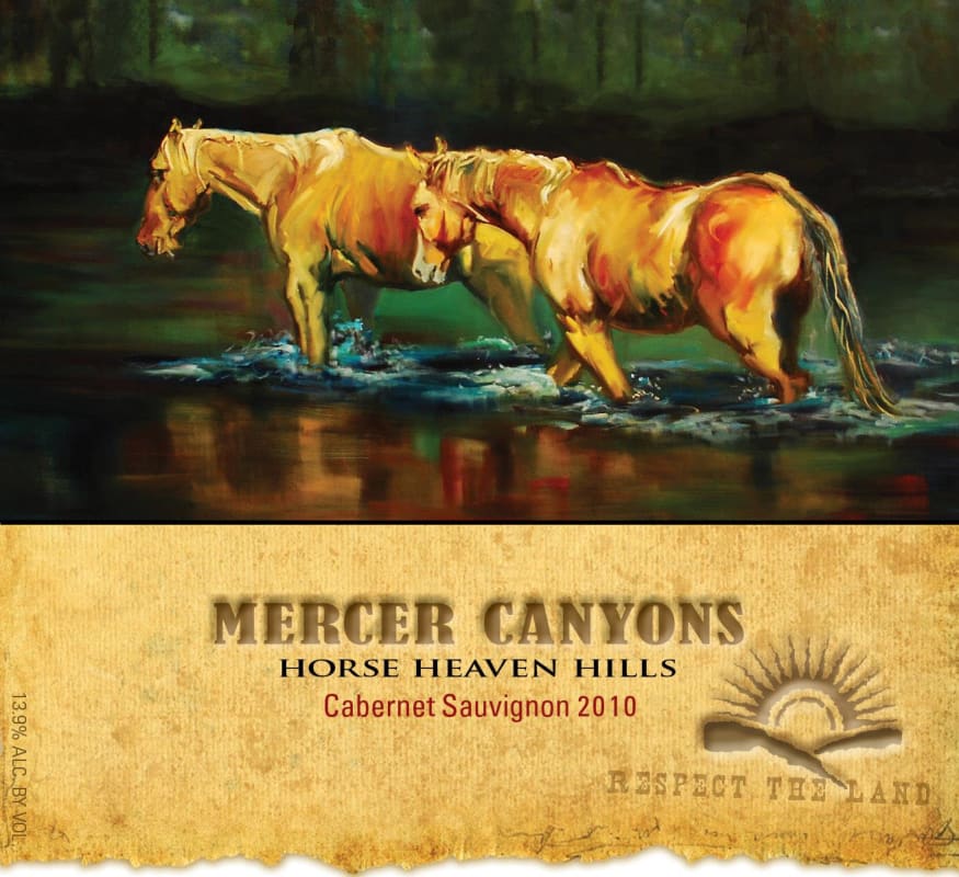 Mercer Estates Mercer Canyons Cabernet Sauvignon 2010 Front Label