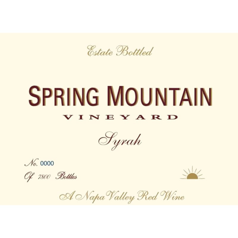 Spring Mountain Vineyard Syrah 2008 Front Label
