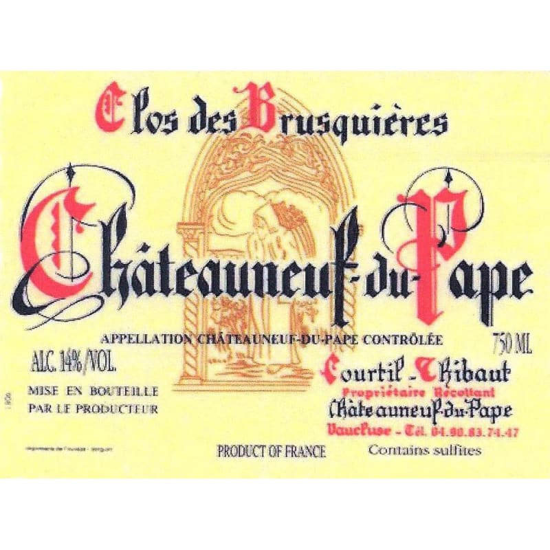 Clos des Brusquieres Chateauneuf-du-Pape 2014 Front Label