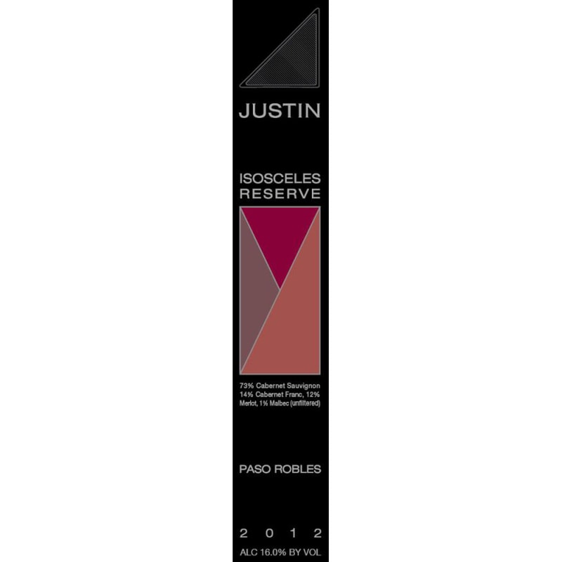 Justin Isosceles (1.5 Liter Magnum) 2012 Front Label