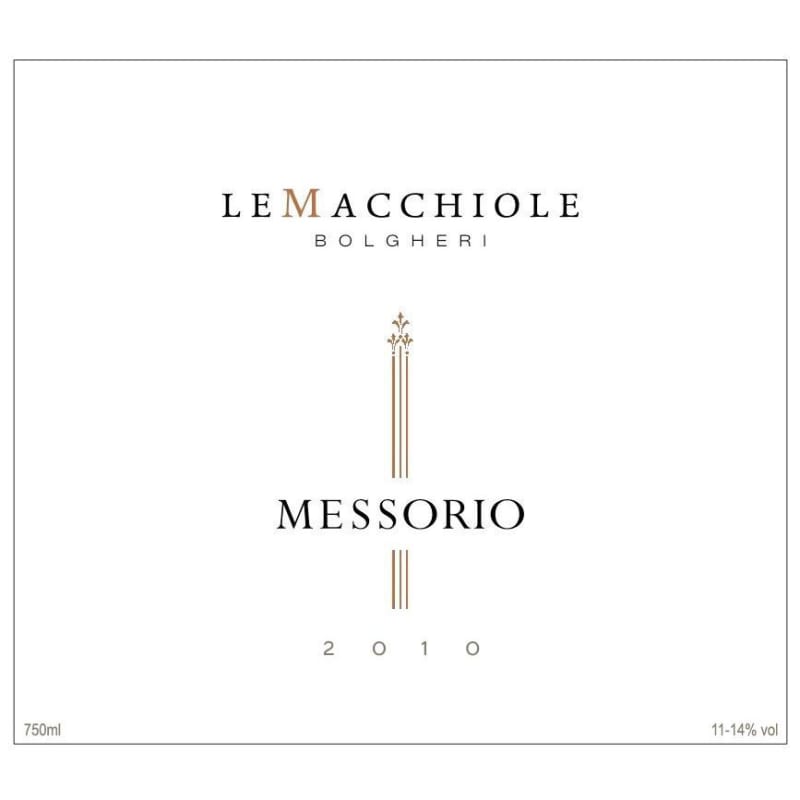 Le Macchiole Messorio (1.5 Liter Magnum) 2010 Front Label