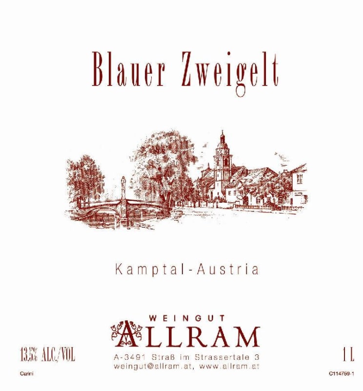 Allram Blauer Zweigelt 2013 Front Label