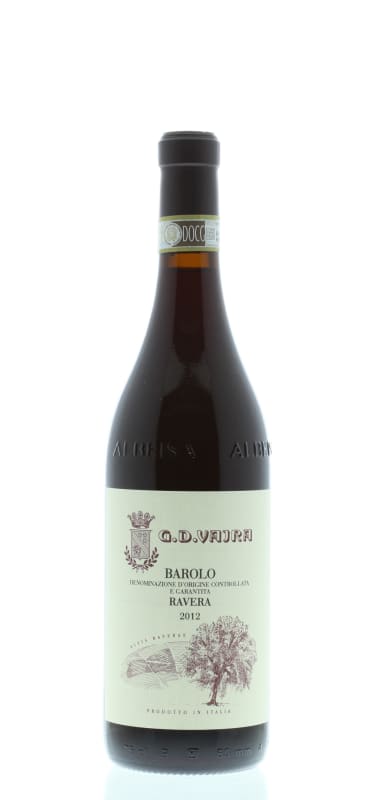 G.D. Vajra Barolo Ravera 2012 Front Bottle Shot