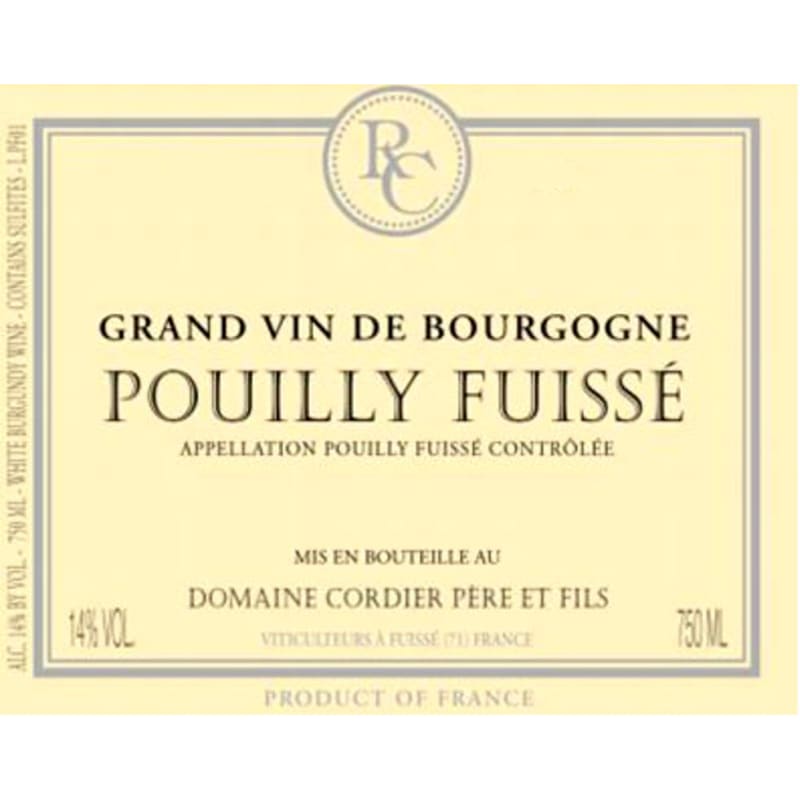 Cordier Pouilly-Fuisse 2014 Front Label