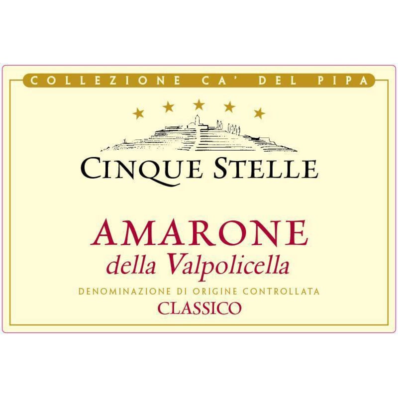 Castellani Cinque Stelle Amarone (torn label) 1999 Front Label