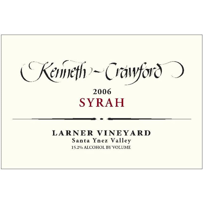 Kenneth-Crawford Larner Vineyard Syrah 2006 Front Label