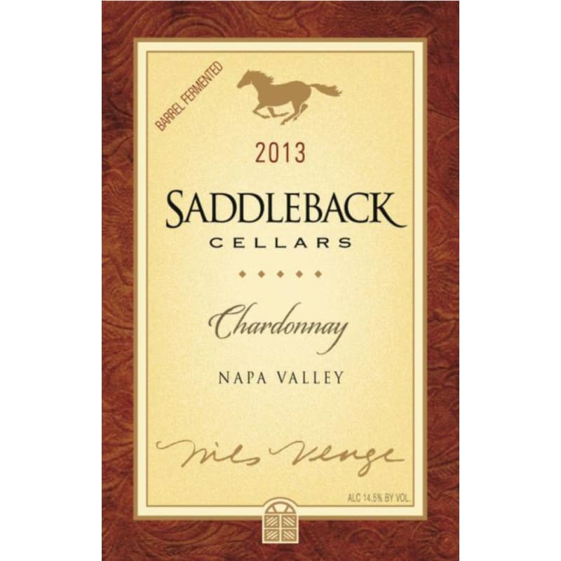 Saddleback Chardonnay 2013 Front Label