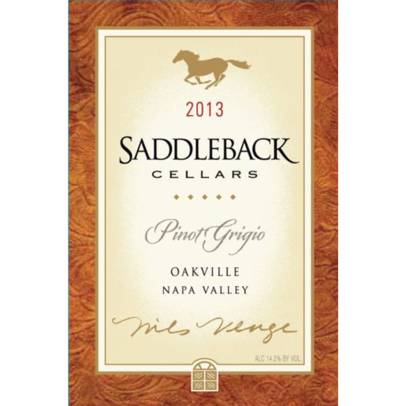 Saddleback Pinot Grigio 2013 Front Label
