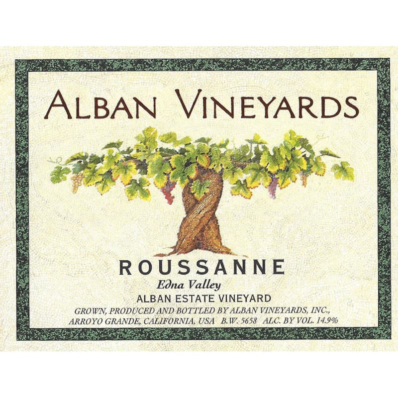 Alban Estate Roussanne 2014 Front Label