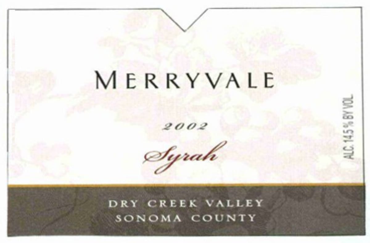 Merryvale Syrah 2002 Front Label