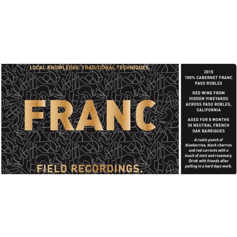 Field Recordings Cabernet Franc 2015 Front Label