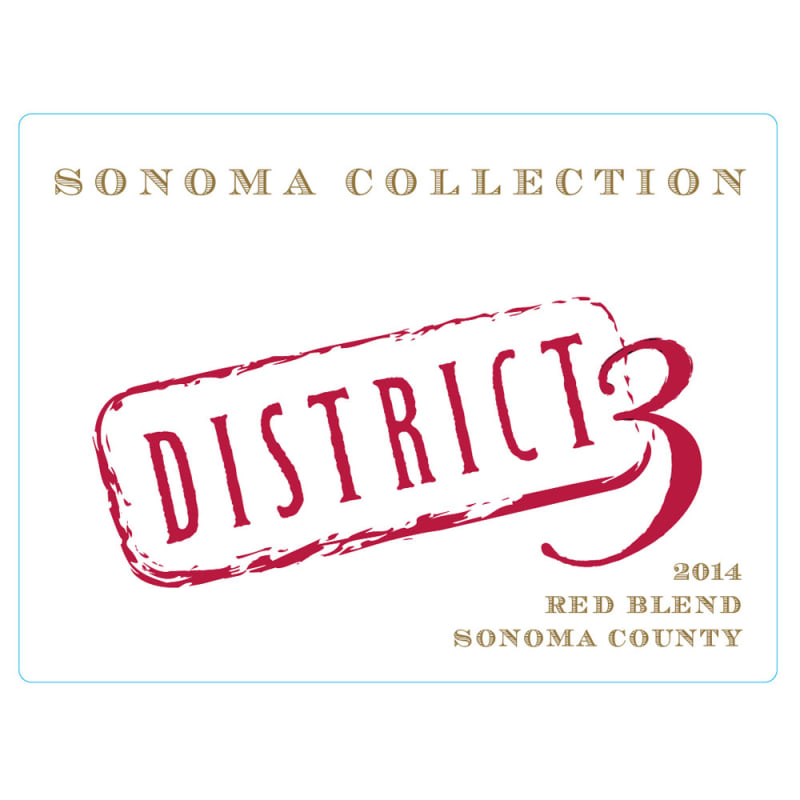 District 3 Red Blend 2014 Front Label