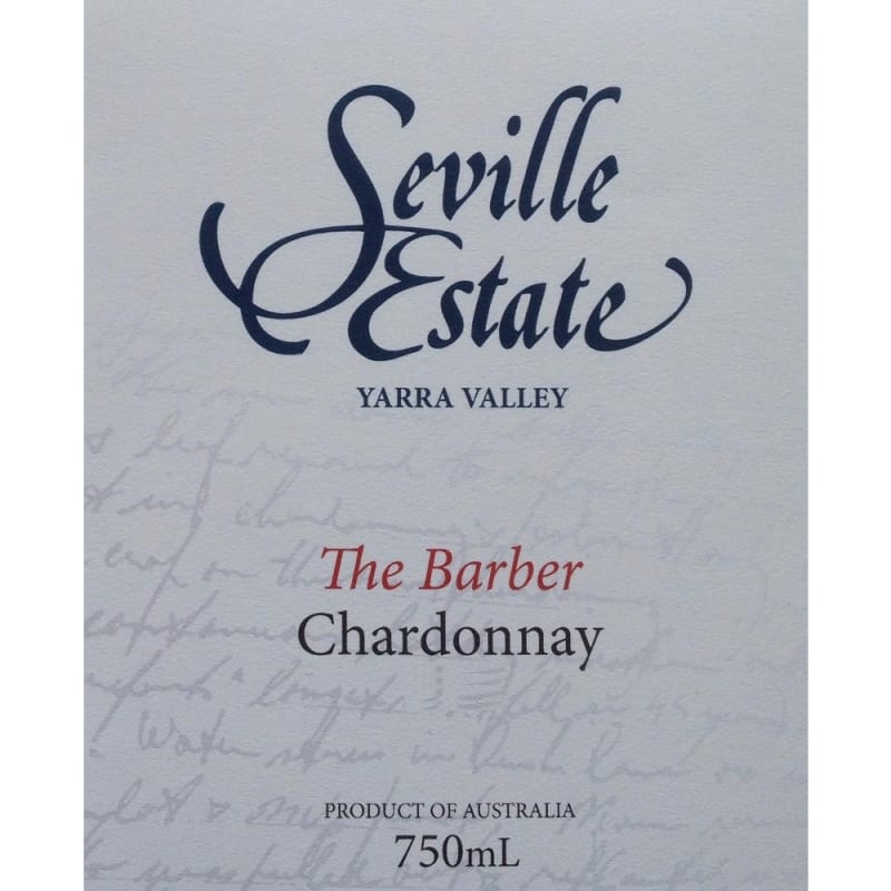 Seville Estate The Barber Chardonnay 2015 Front Label