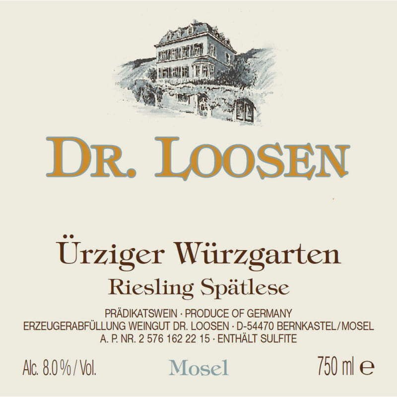 Dr. Loosen Urziger Wurzgarten Riesling Spatlese 2015 Front Label