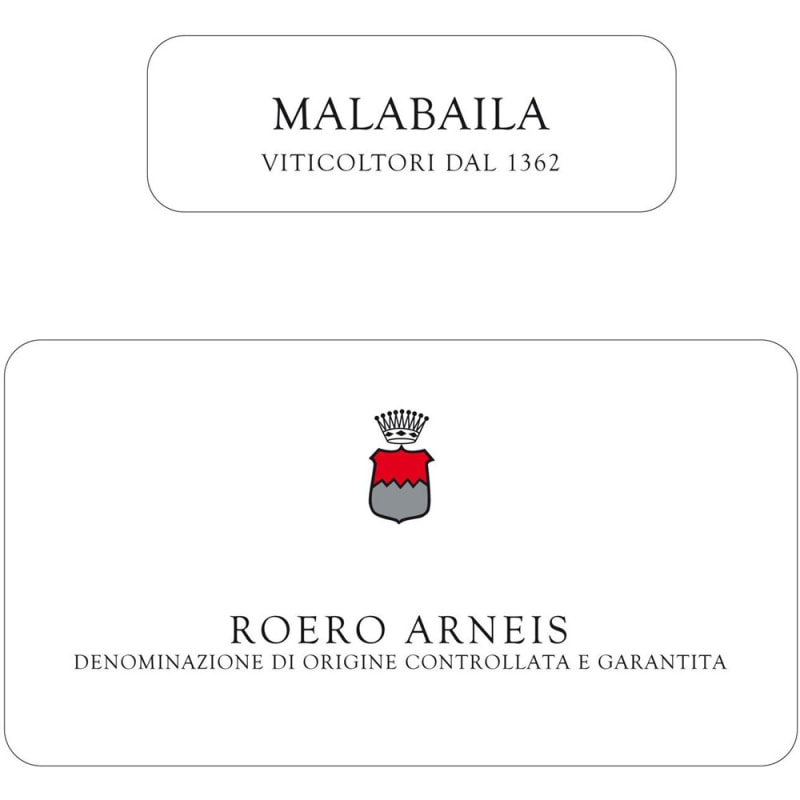 Malabaila Roero Arneis 2015 Front Label