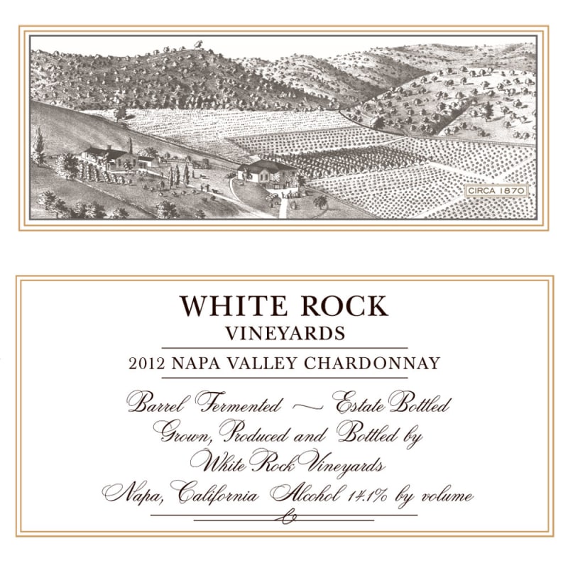 White Rock Vineyards Chardonnay 2012 Front Label