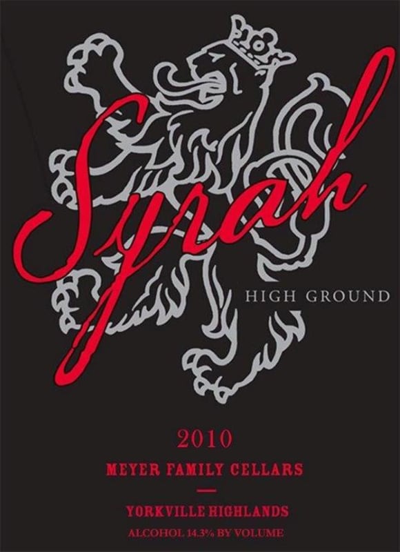 Meyer Family Cellars High Ground Syrah 2010 Front Label