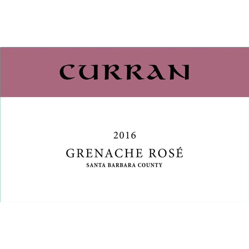 Curran Grenache Rose 2016 Front Label