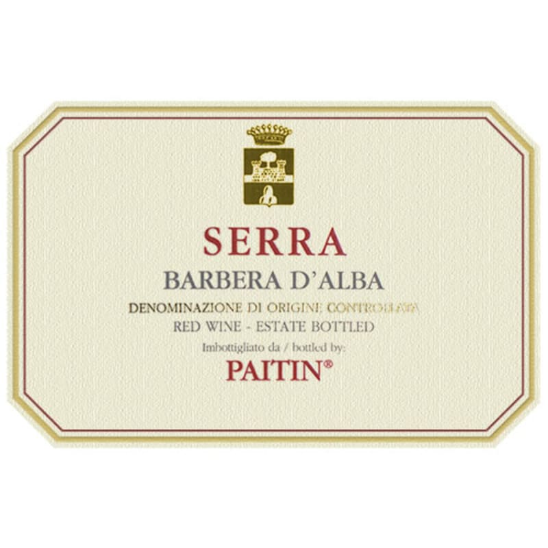 Paitin Serra Barbera d'Alba 2014 Front Label