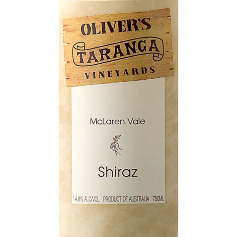 Oliver's Taranga Vineyards Shiraz 1998 Front Label