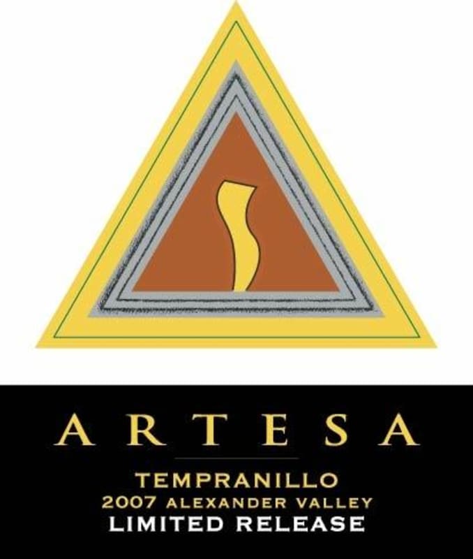 Artesa Limited Release Tempranillo 2007 Front Label