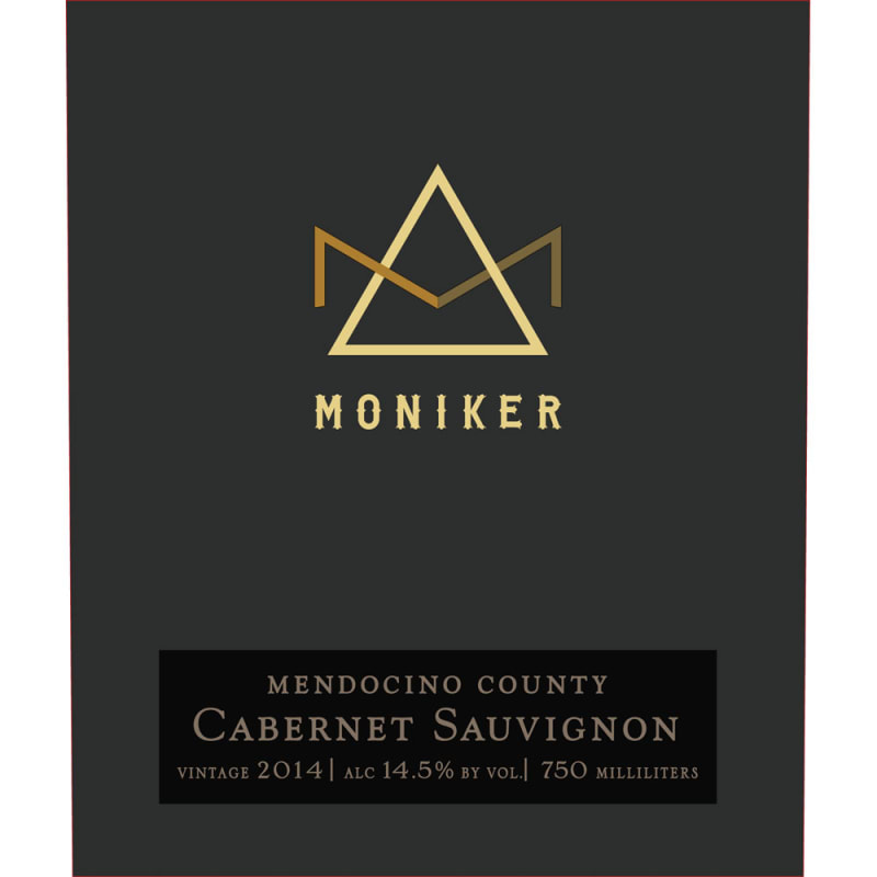 Moniker Mendocino Cabernet Sauvignon 2014 Front Label