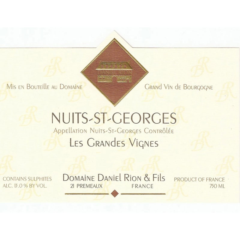 Domaine Daniel Rion & Fils Nuits-Saint-Georges Les Grandes Vignes 2014 Front Label