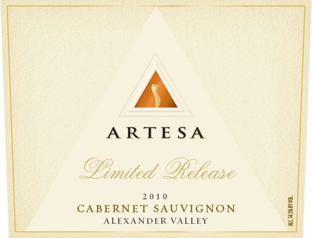 Artesa Limited Release  Cabernet Sauvignon 2010 Front Label
